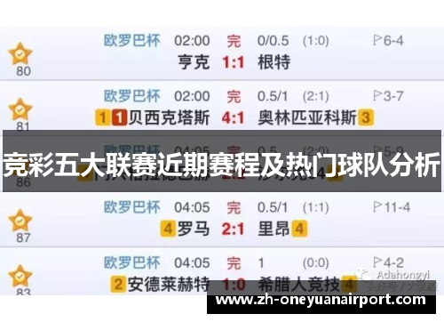 竞彩五大联赛近期赛程及热门球队分析