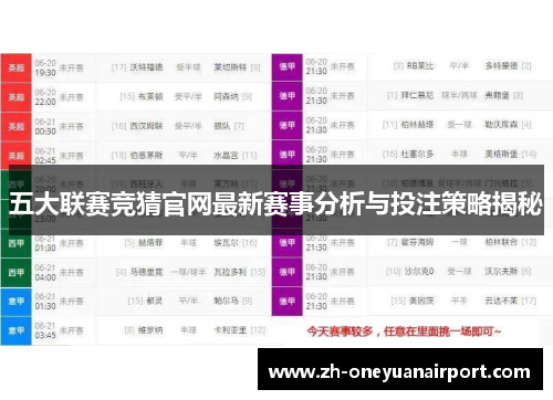 五大联赛竞猜官网最新赛事分析与投注策略揭秘